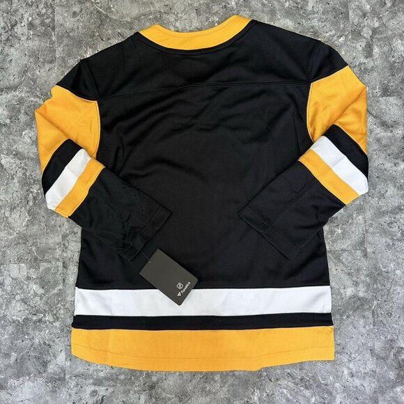 Pittsburgh Penguins Jersey XL Brand New YOUTH Fanatics NHL Black Yellow Hockey - Picture 2 of 6
